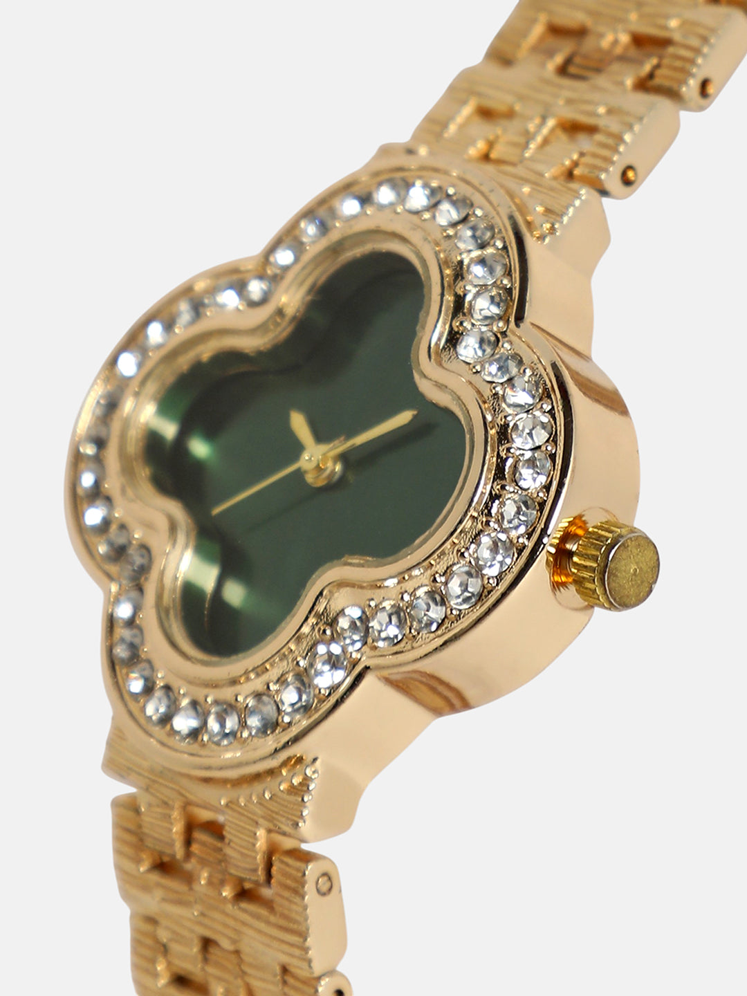 The Clover Luxe Dial Watch-Emerald Gold