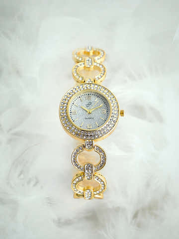 The Cristal Orb-Link Round Watch - Crystal Silver