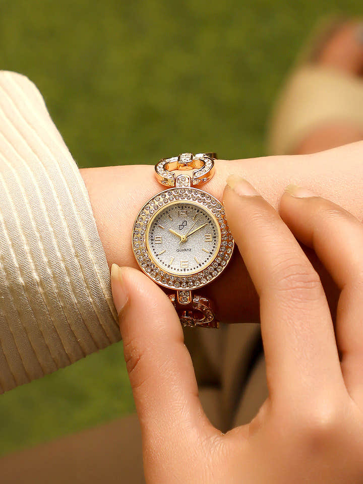 The Cristal Orb-Link Round Watch - Crystal Silver