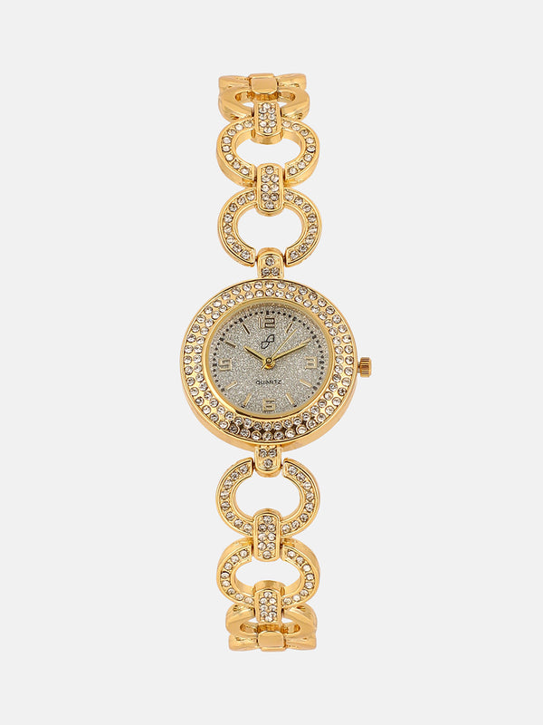 The Cristal Orb-Link Round Watch - Crystal Silver