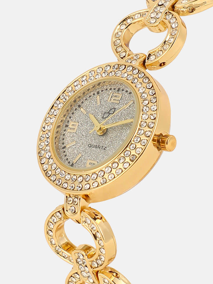 The Cristal Orb-Link Round Watch - Crystal Silver