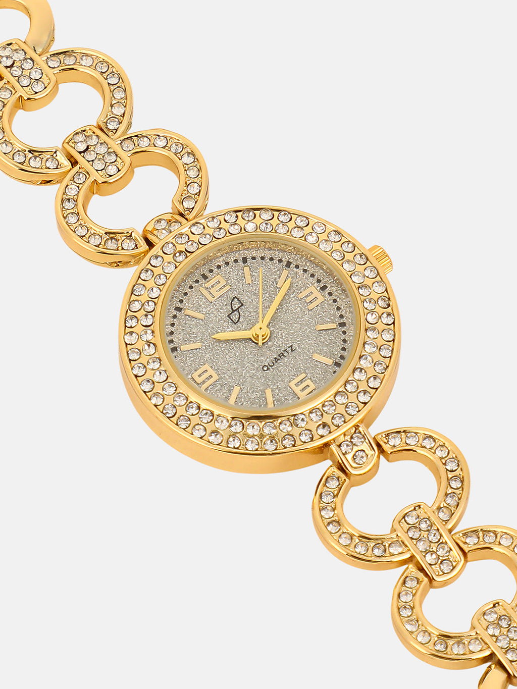 The Cristal Orb-Link Round Watch - Crystal Silver