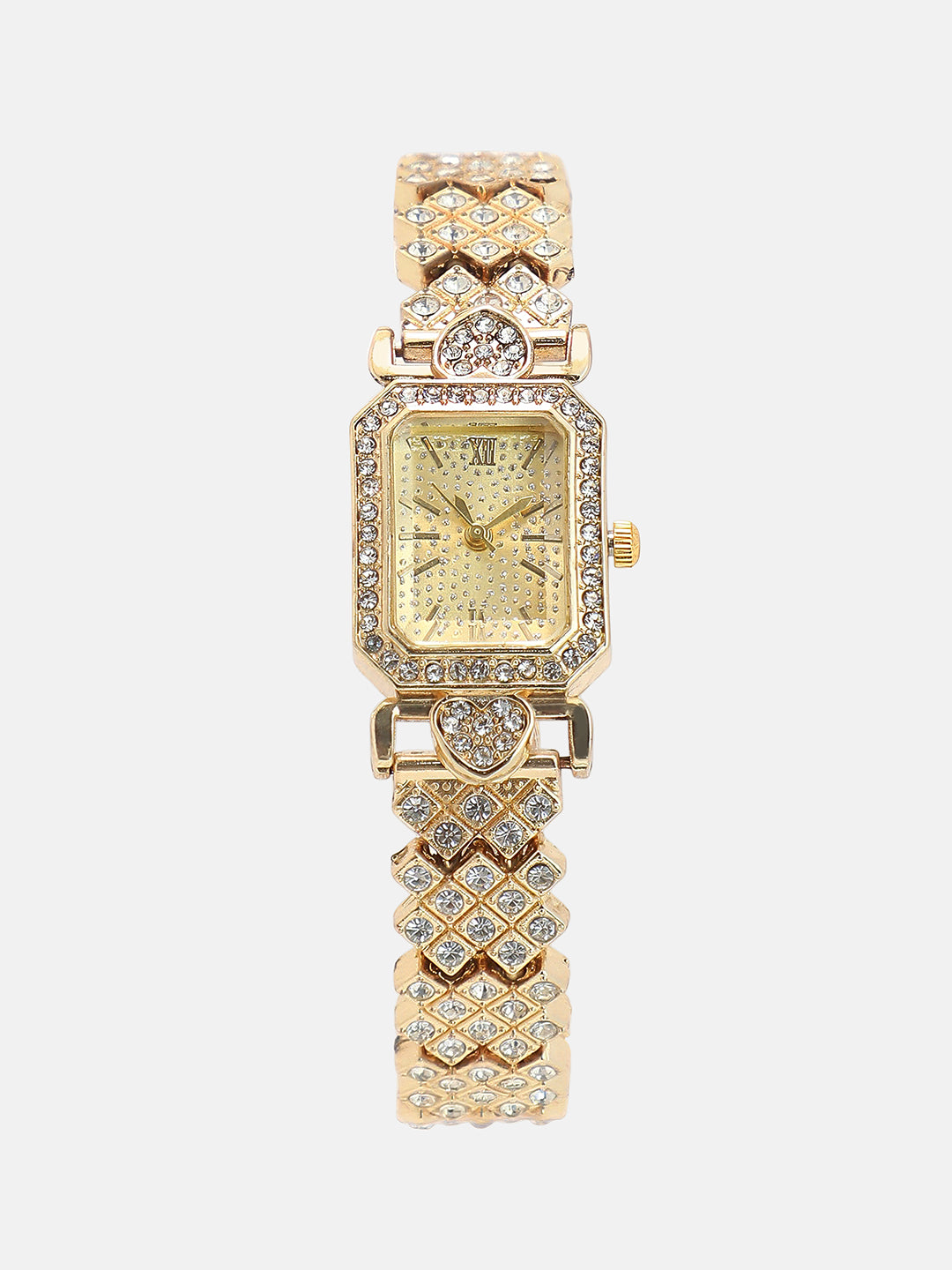 The Regal Crystal Frame Watch-Champagne Gold