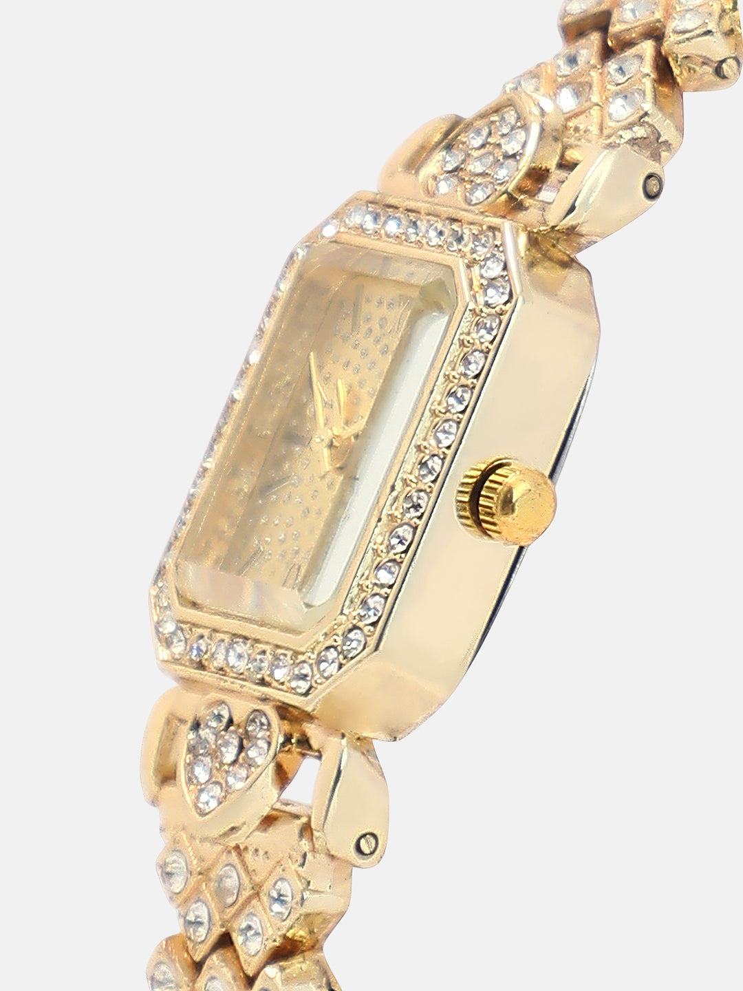 The Regal Crystal Frame Watch-Champagne Gold