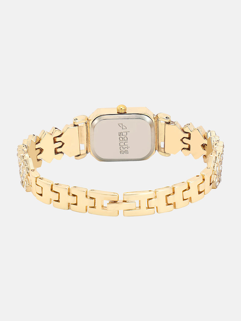 The Regal Crystal Frame Watch-Champagne Gold