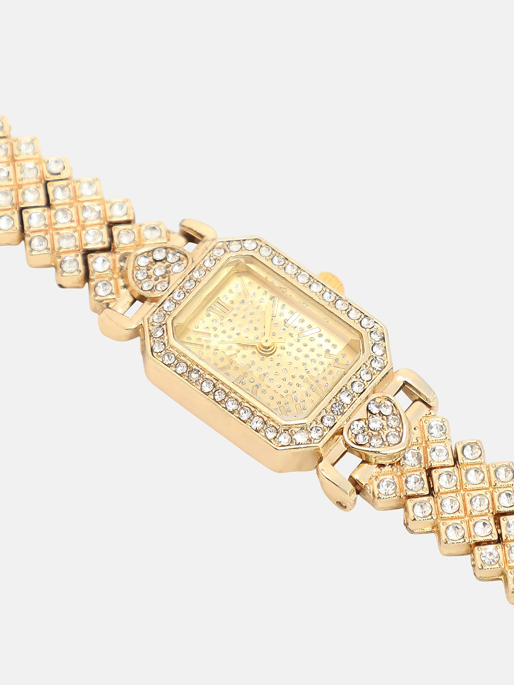 The Regal Crystal Frame Watch-Champagne Gold