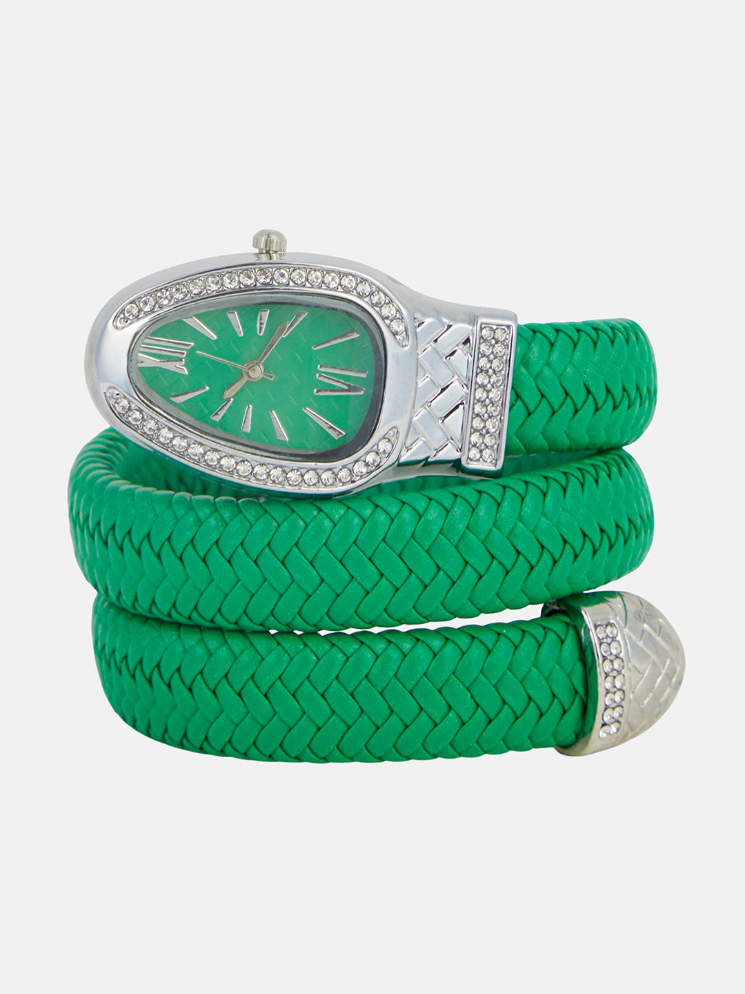 The Aurora Wrap Oval Watch -  Emerald Green