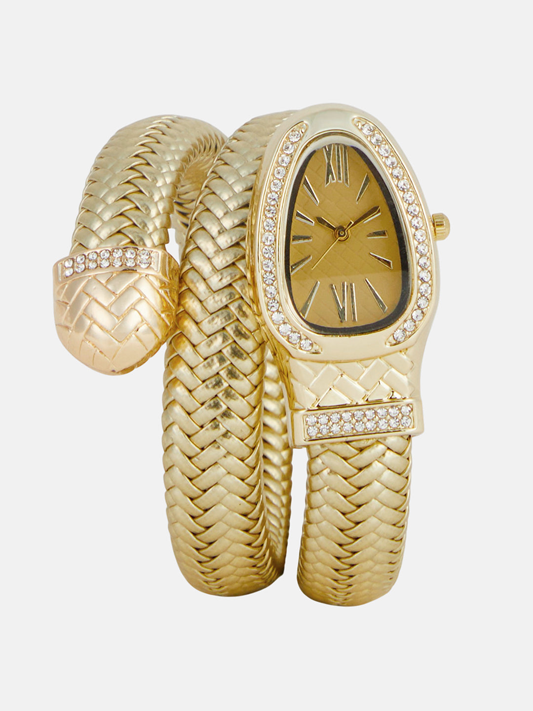 The Aurora Wrap Oval Watch -  Champagne Gold