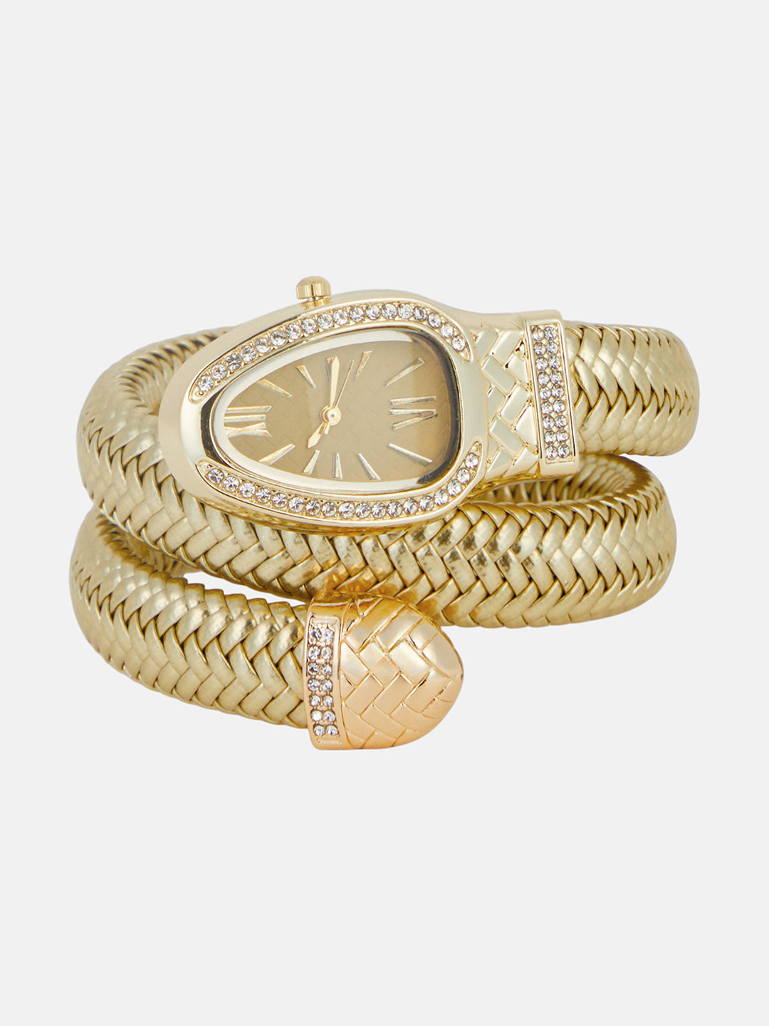 The Aurora Wrap Oval Watch -  Champagne Gold