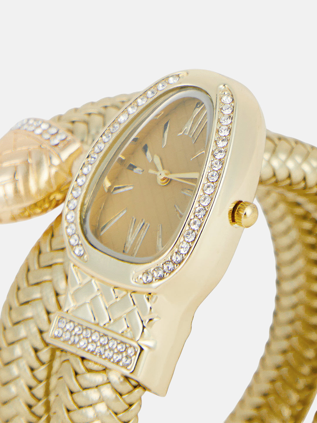 The Aurora Wrap Oval Watch -  Champagne Gold
