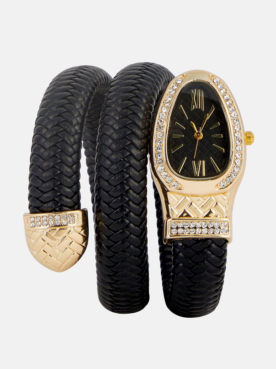 The Aurora Wrap Oval Watch -  Onyx Black