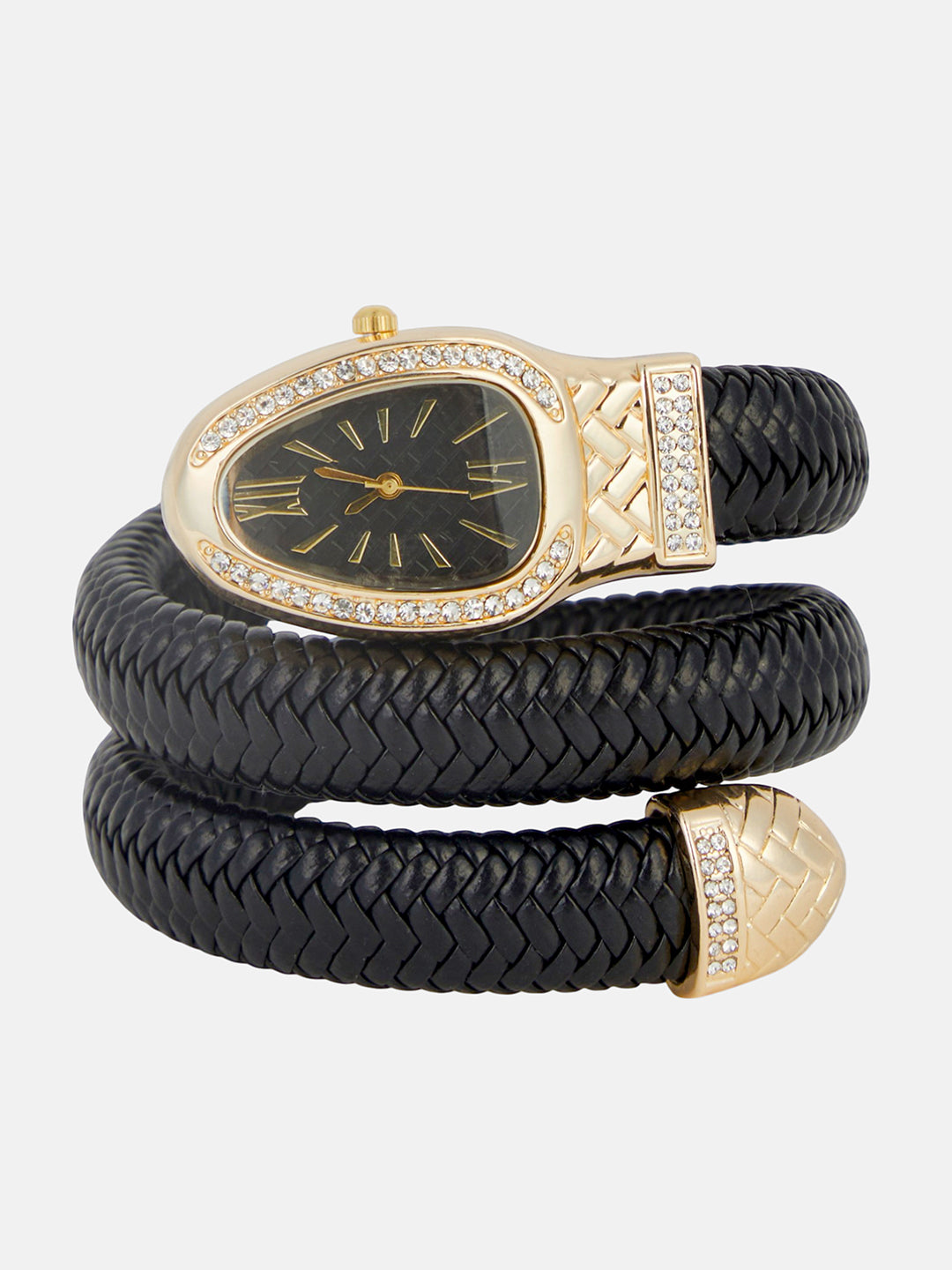 The Aurora Wrap Oval Watch -  Onyx Black