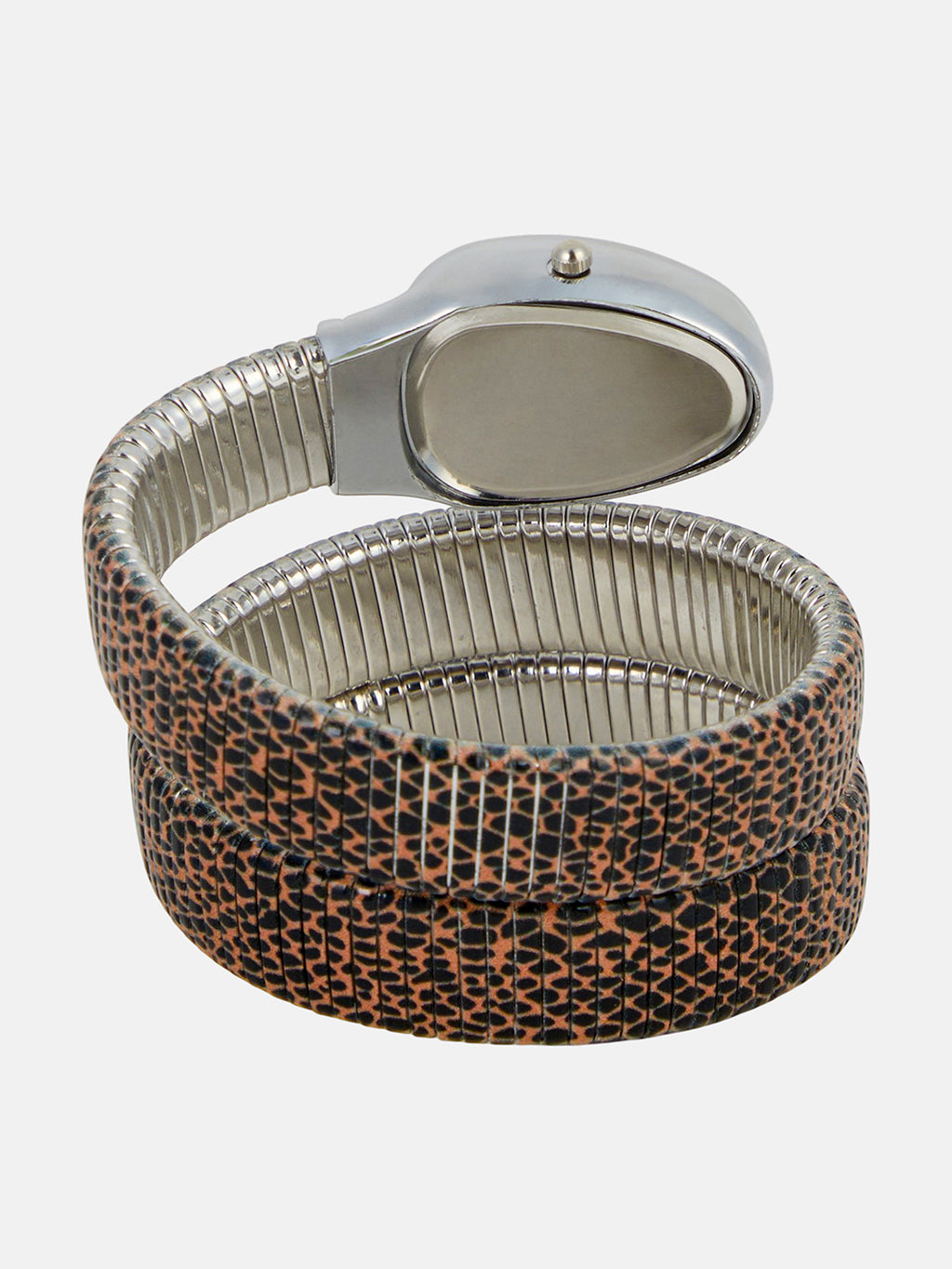 The Aurora Wrap Oval Watch -  Leopard Brown
