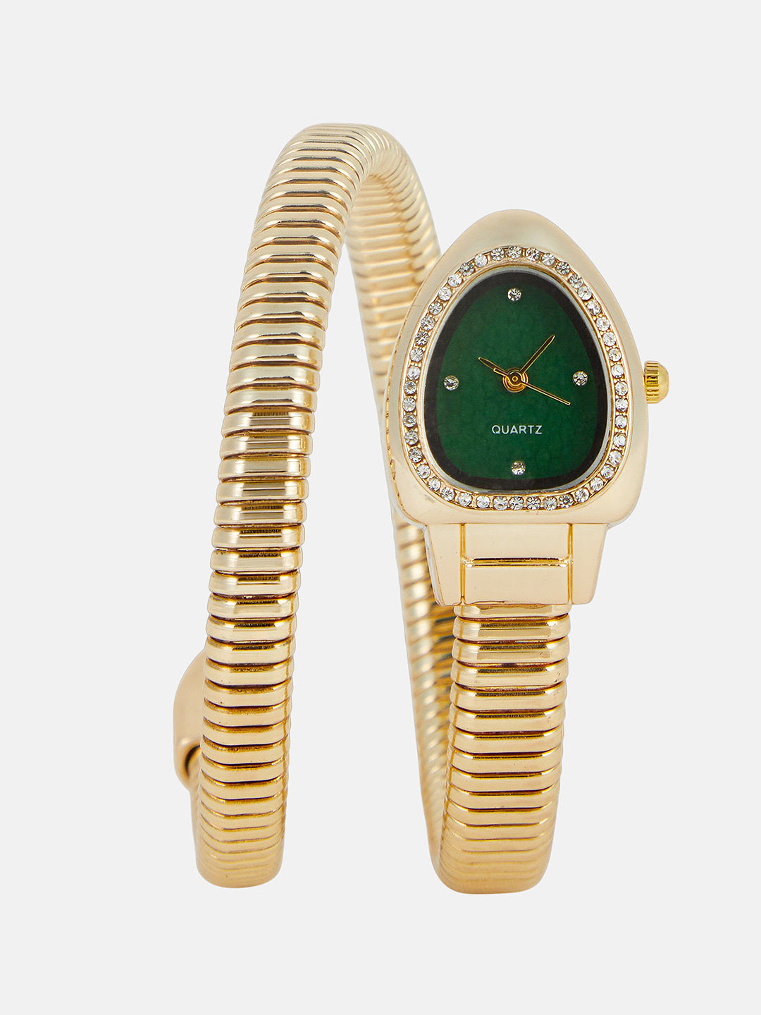 The Aurelia Gem Wrap Oval Watch -  Emerald Green