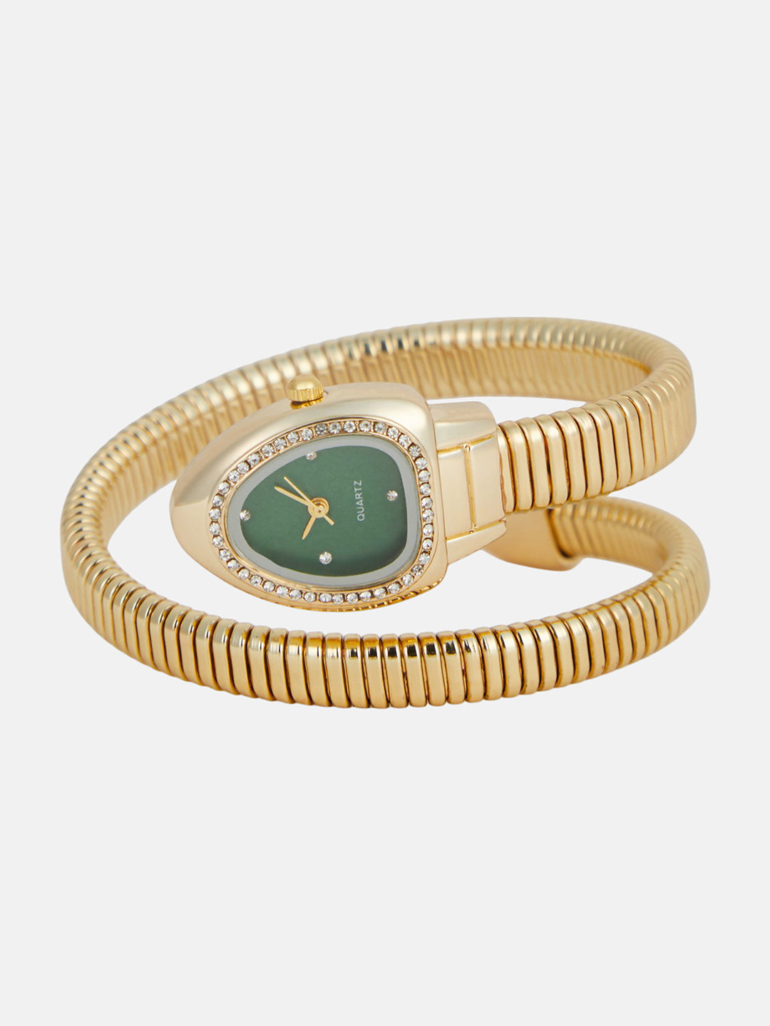 The Aurelia Gem Wrap Oval Watch -  Emerald Green