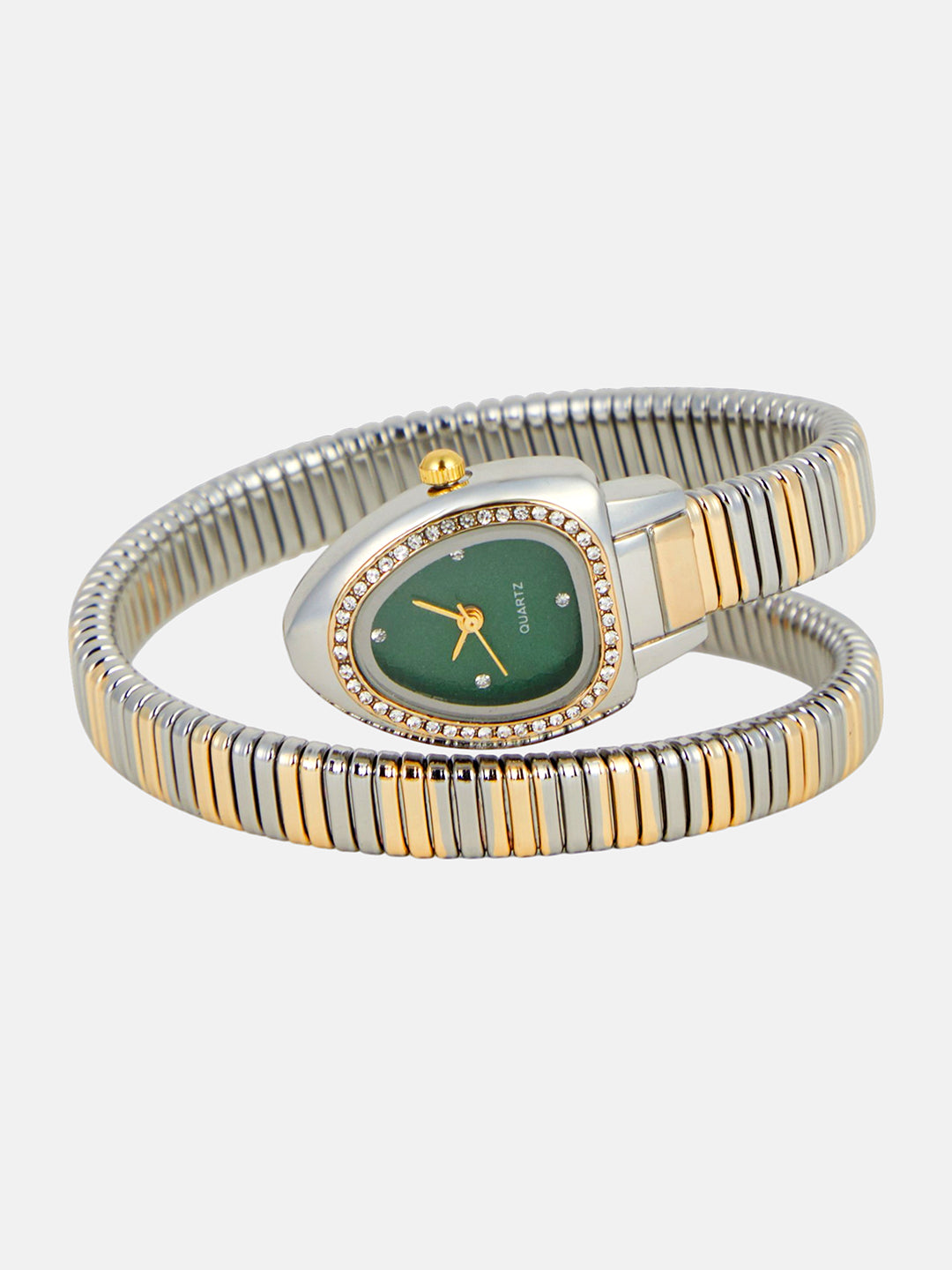 The Aurelia Gem Wrap Oval Watch -  Rose Gold & Emerald