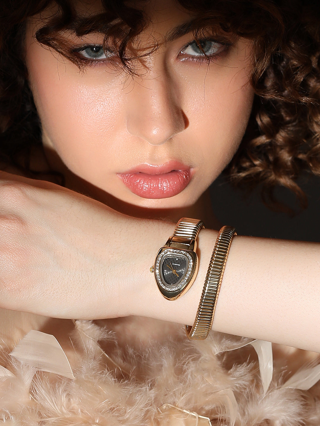 The Aurelia Gem Wrap Oval Watch -  Rose Gold