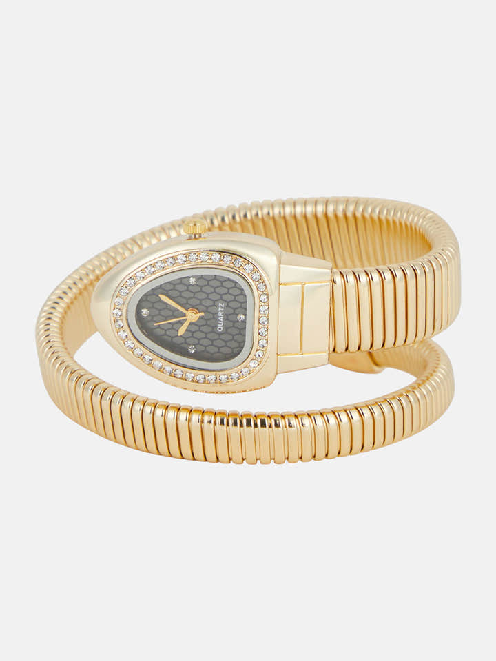The Aurelia Gem Wrap Oval Watch -  Rose Gold