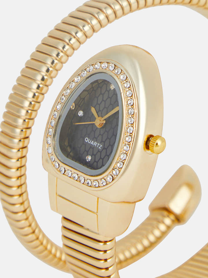 The Aurelia Gem Wrap Oval Watch -  Rose Gold