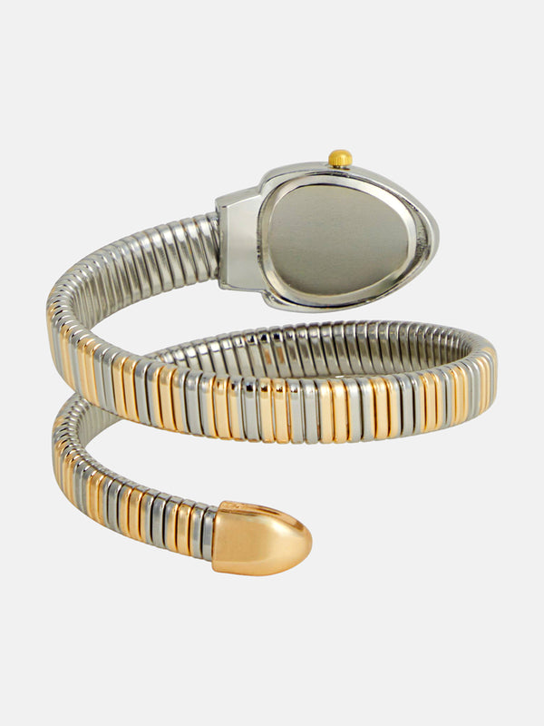 The Aurelia Gem Wrap Oval Watch -  Metallic Silver