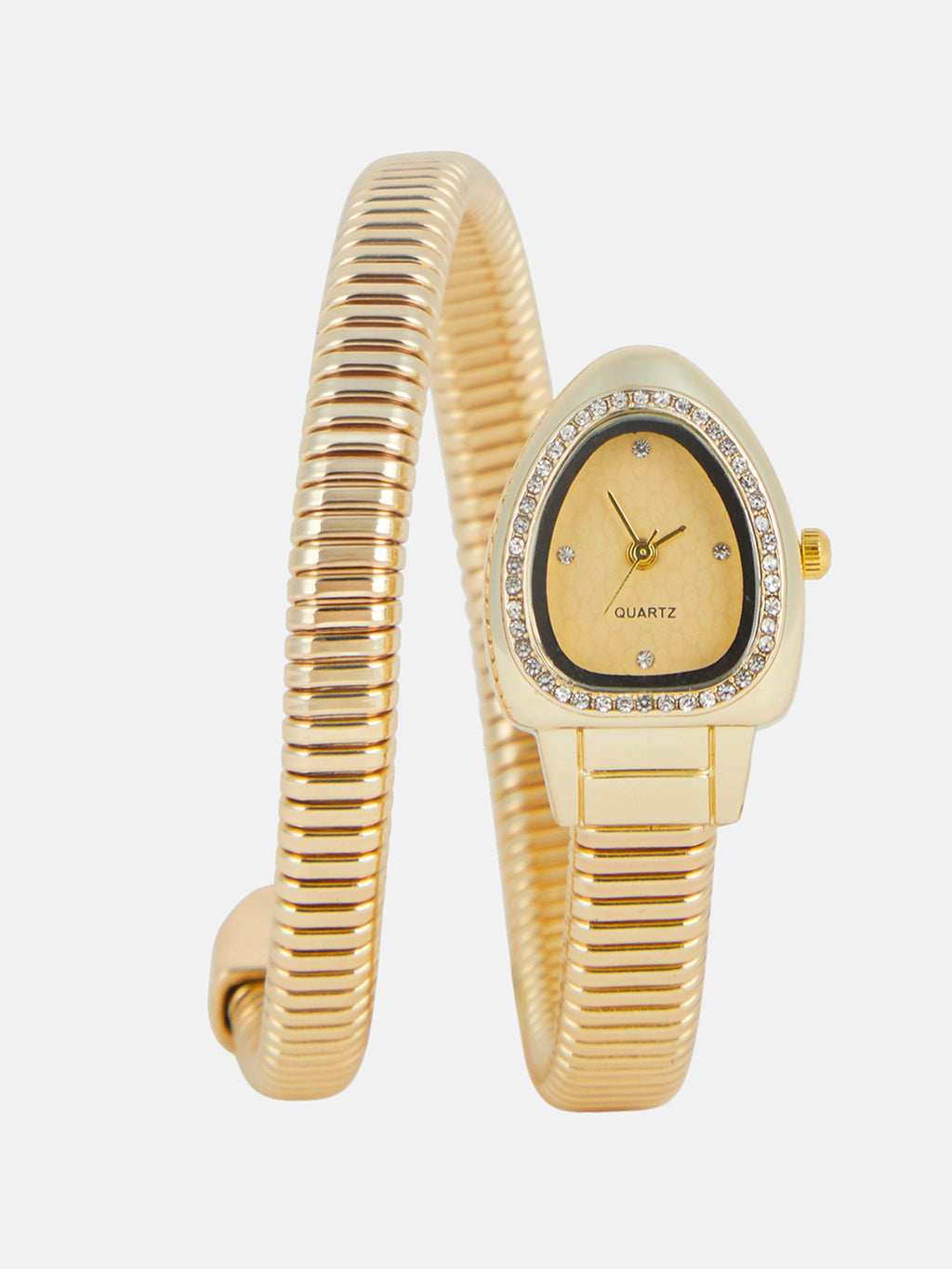 The Aurelia Gem Wrap Oval Watch -  Champagne Gold