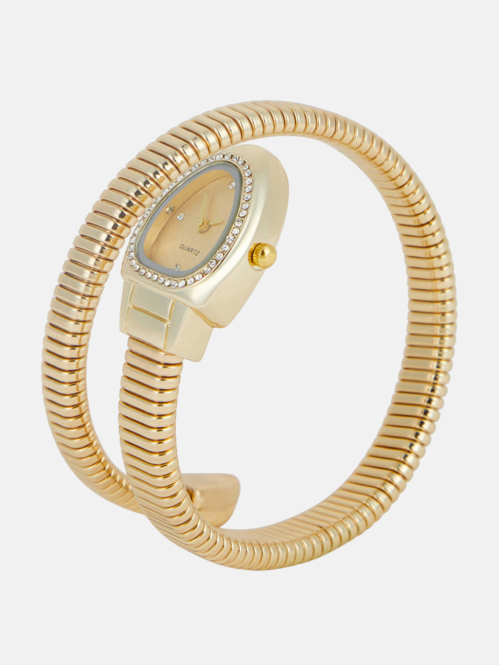 The Aurelia Gem Wrap Oval Watch -  Champagne Gold
