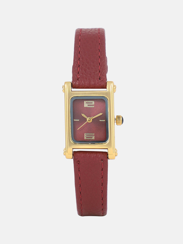 The Emerald Minimal Watch - Deep Red