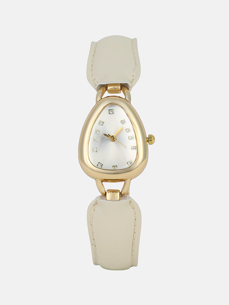 The Olive Designer Watch - Pearl White
