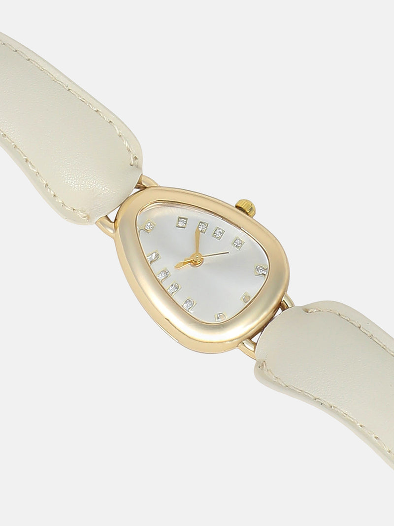 The Olive Designer Watch - Pearl White