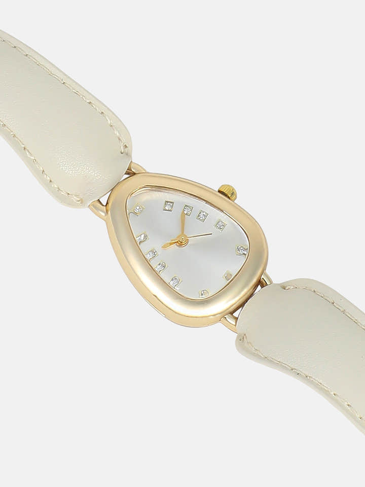 The Olive Designer Watch - Pearl White