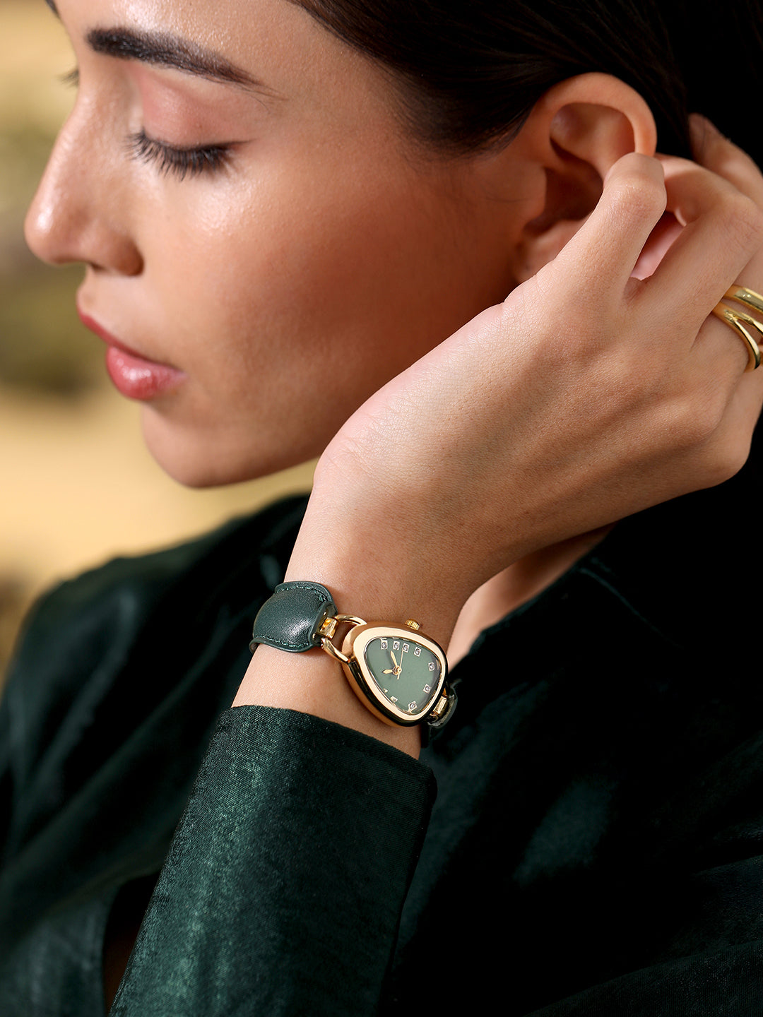 The Olive Designer Watch - Dark Black