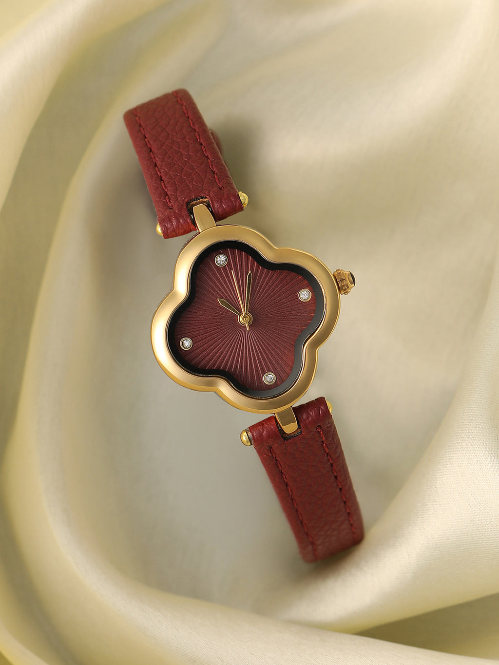 The Bloom Dial Watch - Ruby Red