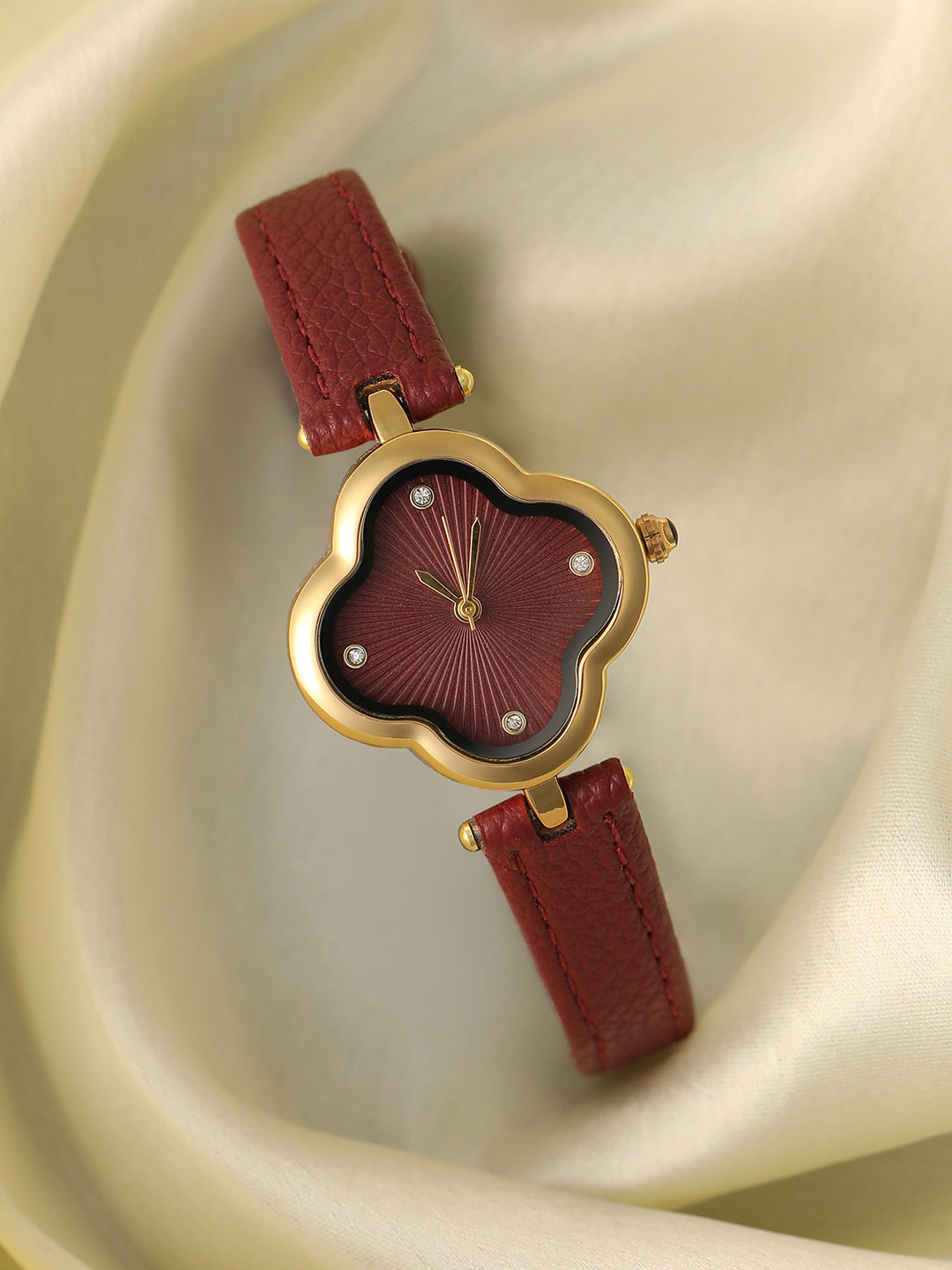 The Bloom Dial Watch - Ruby Red
