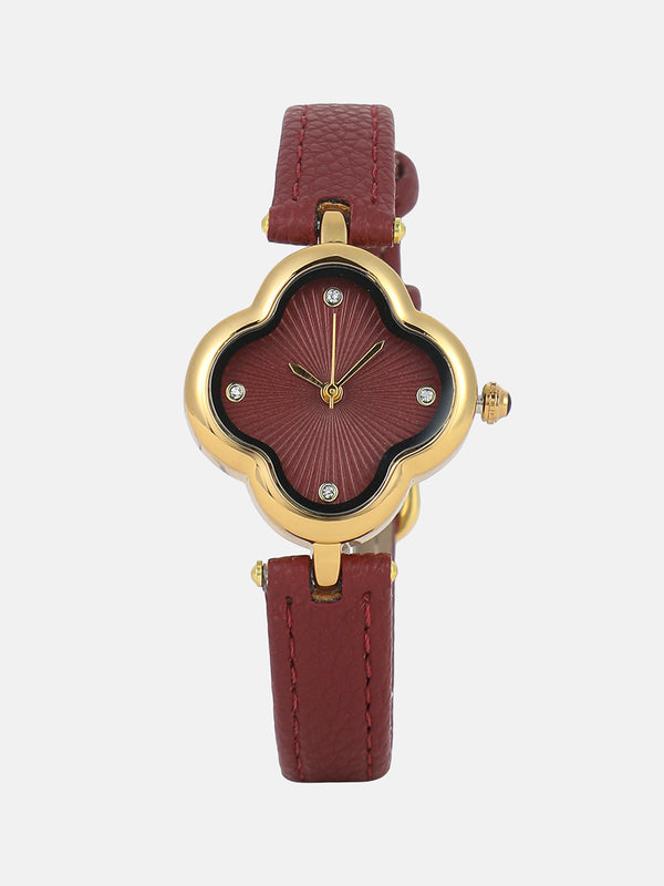 The Bloom Dial Watch - Ruby Red