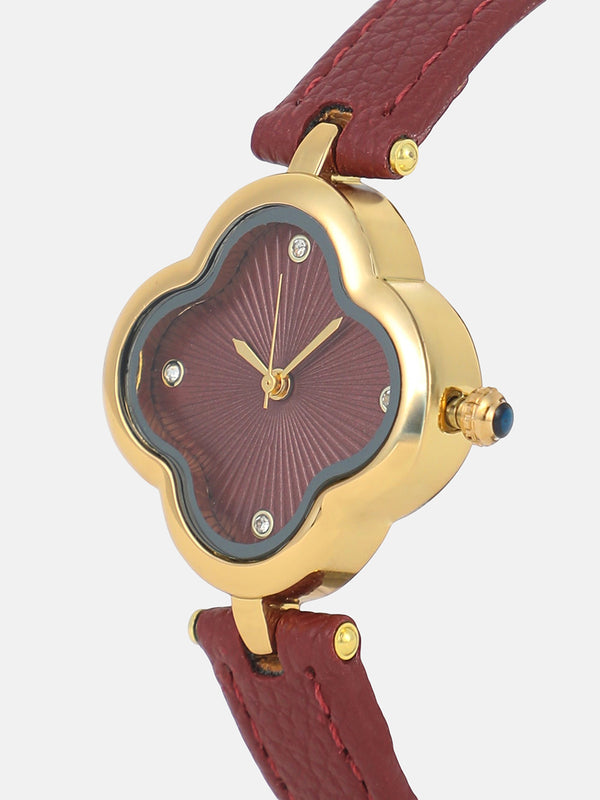 The Bloom Dial Watch - Ruby Red