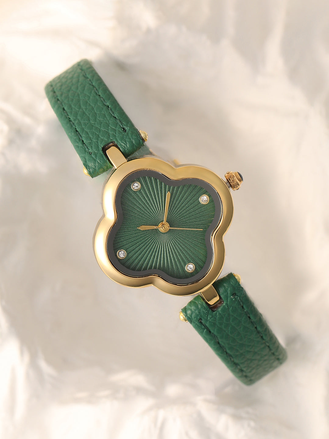 The Bloom Dial Watch - Emerald Green