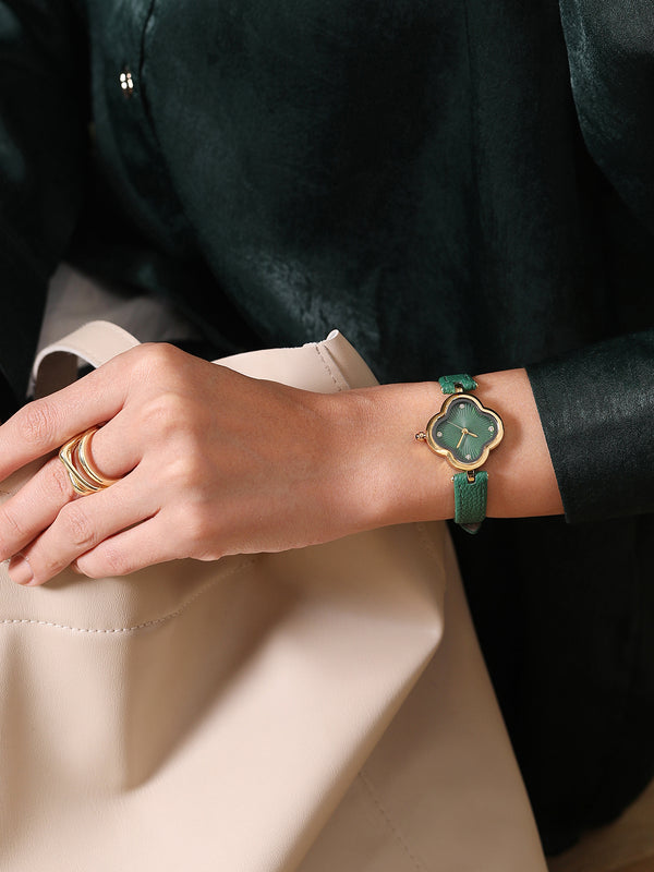 The Bloom Dial Watch - Emerald Green