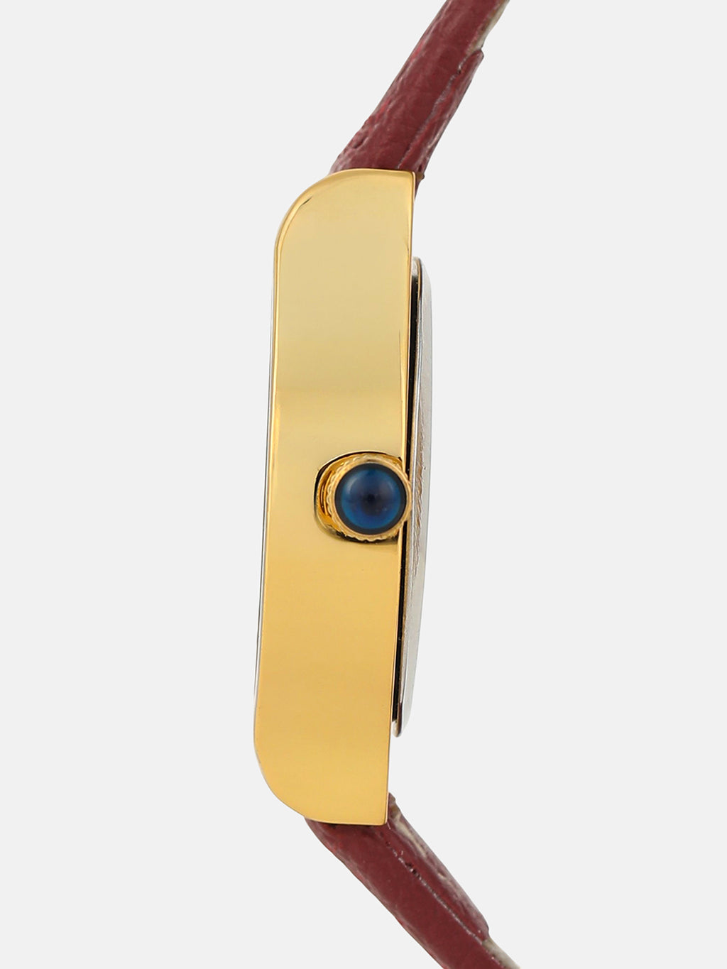The Sunray Oval Watch - Burgundy Red