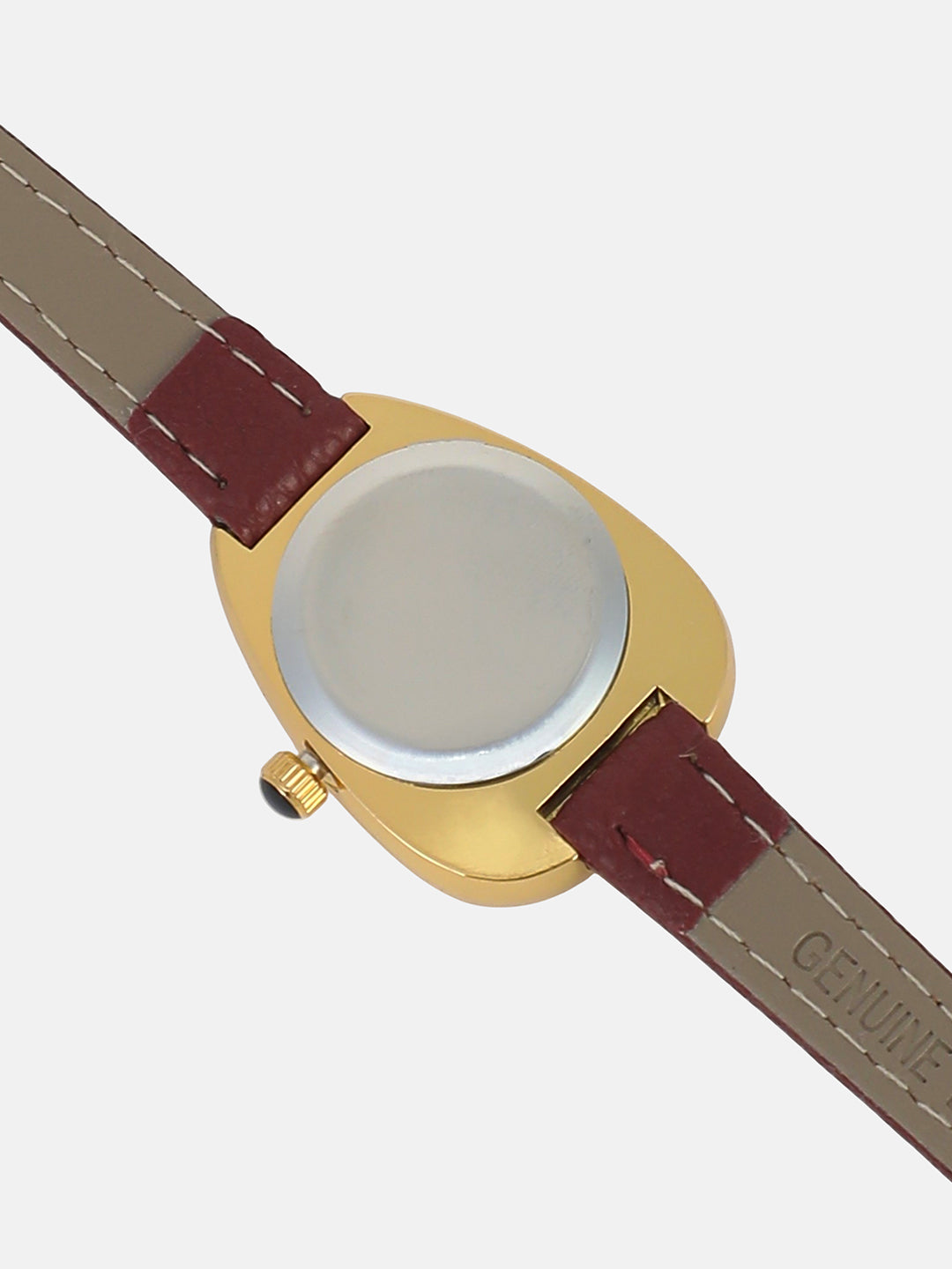 The Sunray Oval Watch - Burgundy Red
