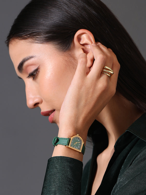 The Minimal Oval Watch - Forest Green