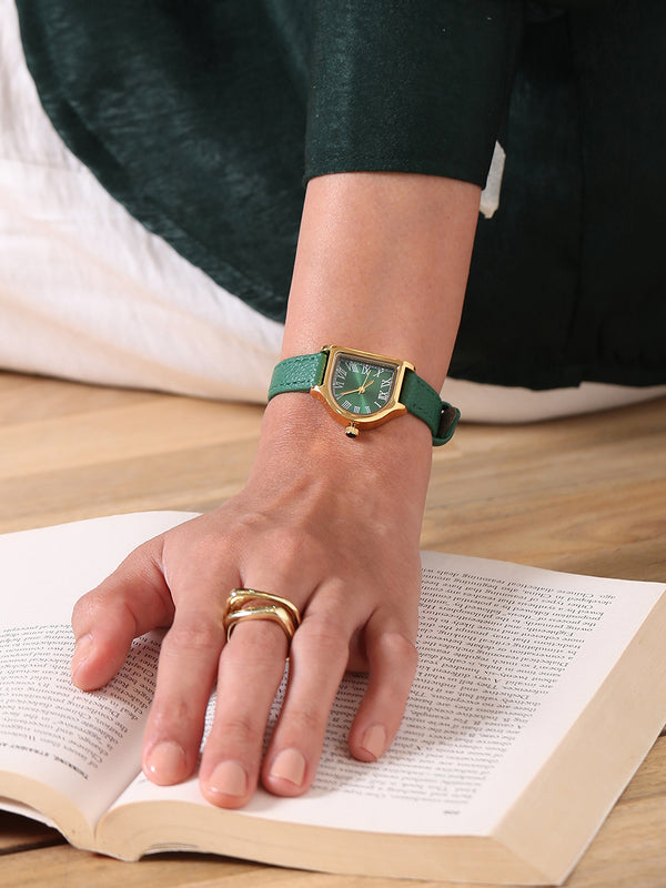 The Minimal Oval Watch - Forest Green