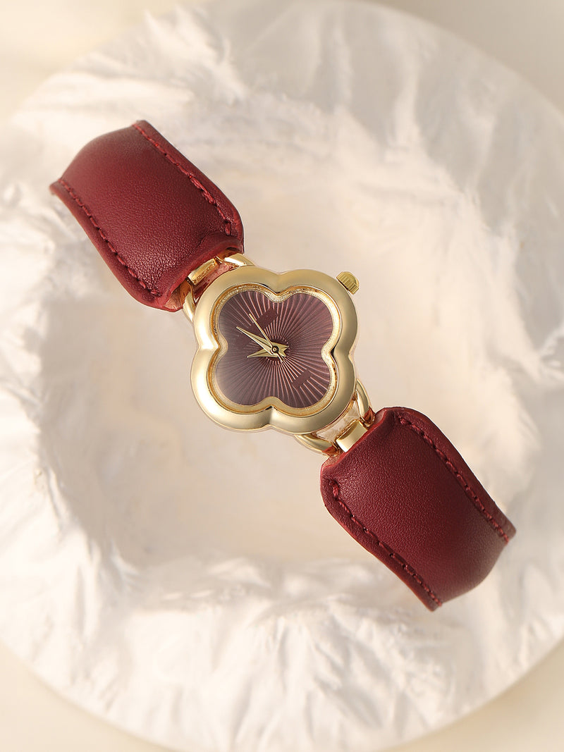The Bloom Dial Watch - Crimson Red