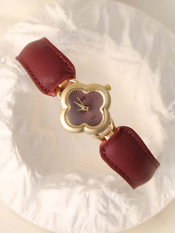 The Bloom Dial Watch - Crimson Red