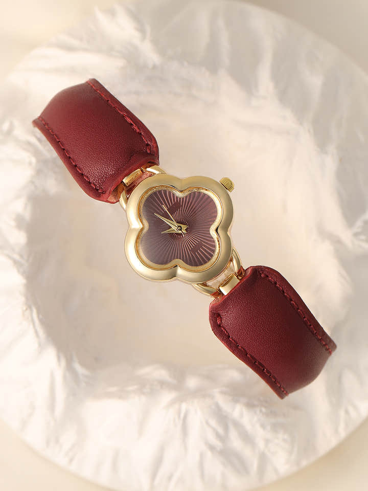 The Bloom Dial Watch - Crimson Red