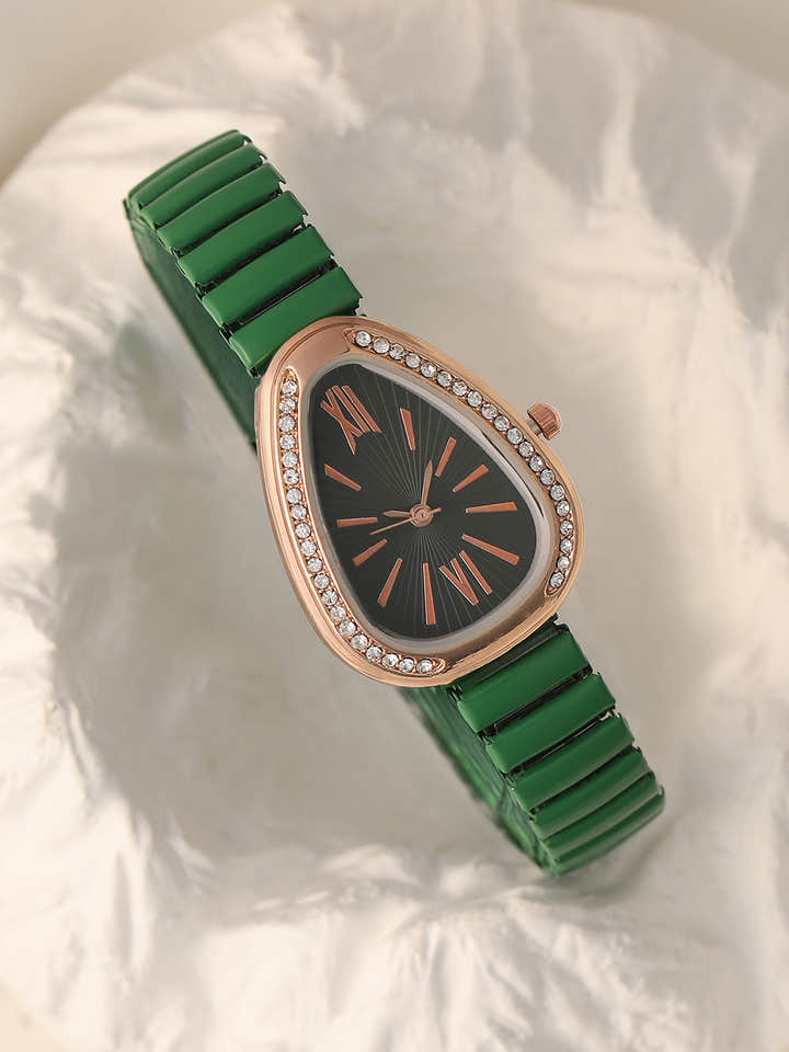 The Bold Oval Watch - Black Green