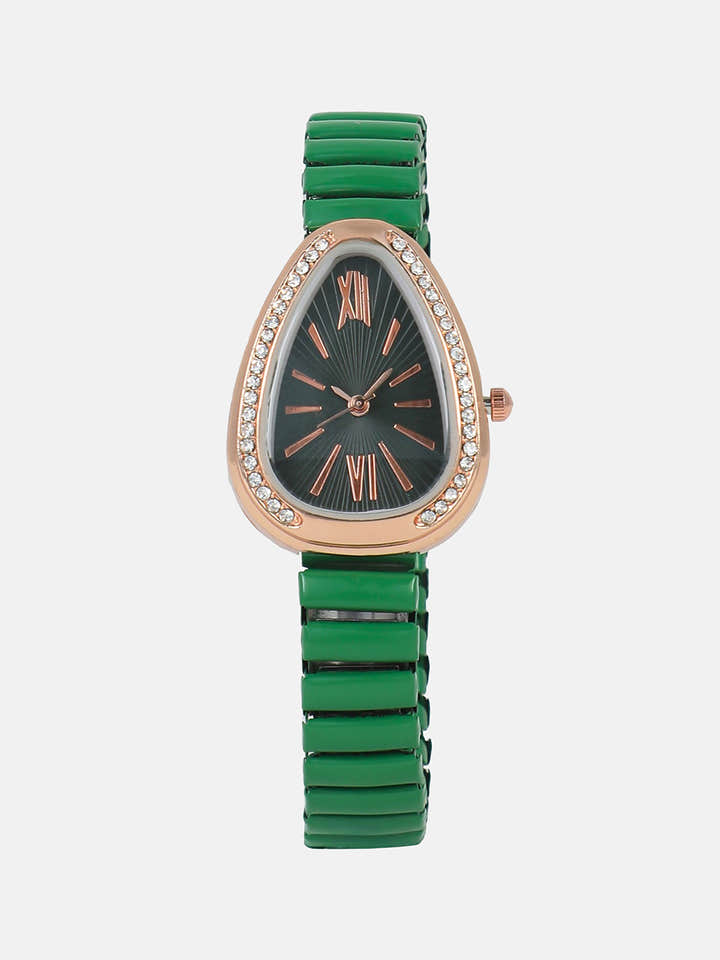 The Bold Oval Watch - Black Green