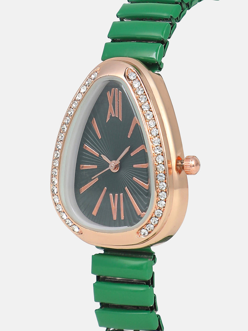 The Bold Oval Watch - Black Green