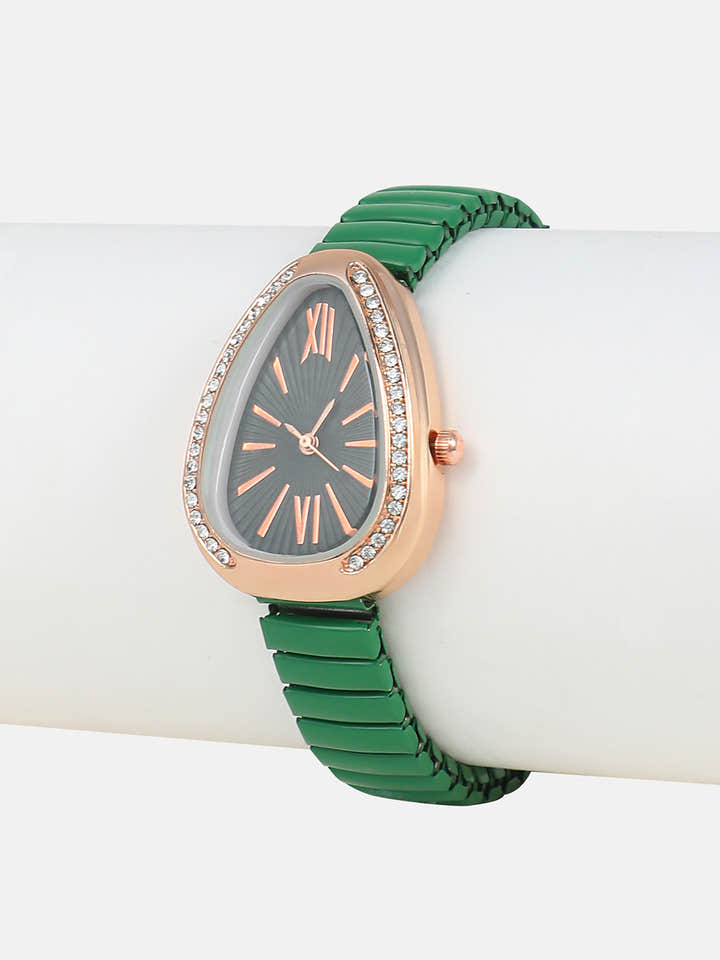 The Bold Oval Watch - Black Green
