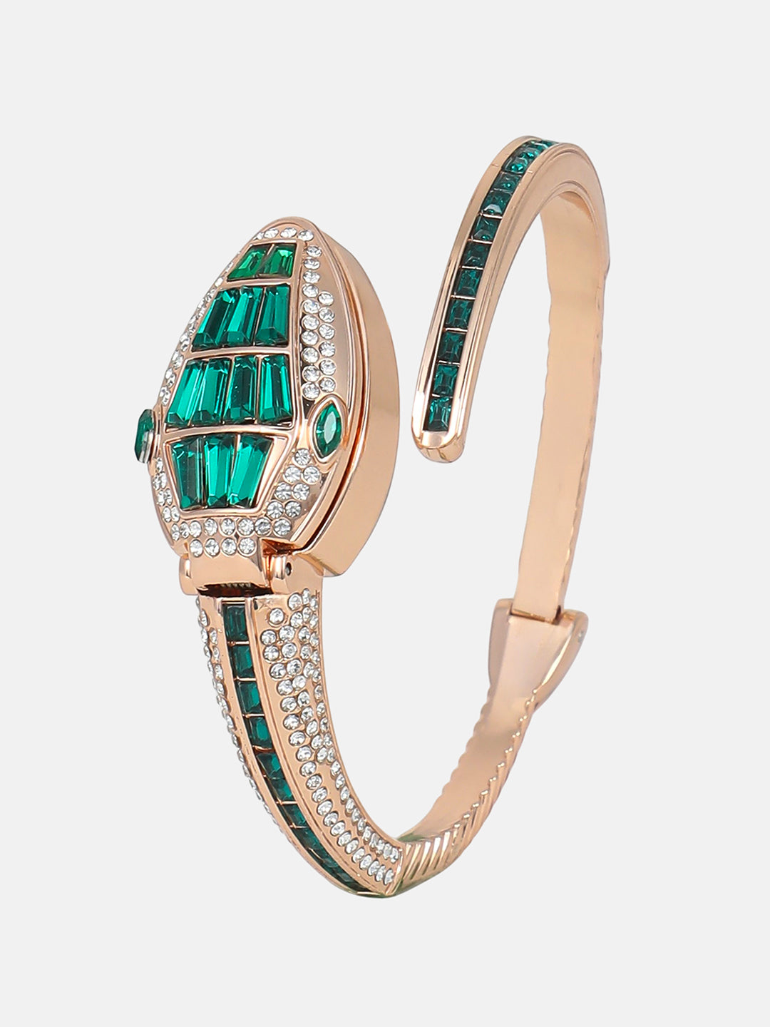 The Luxe Crystal Watch - Emerald Rose
