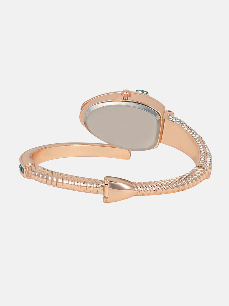 The Luxe Crystal Watch - Emerald Rose